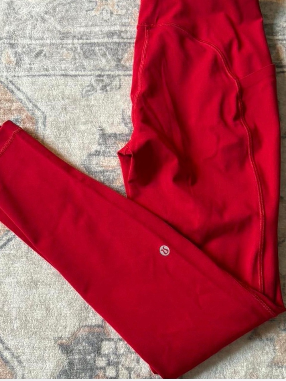 Lululemon Women’s Red Ankle Running Leggings Reflective Zip Pocket Size 6